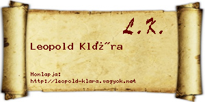 Leopold Klára névjegykártya