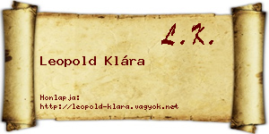 Leopold Klára névjegykártya